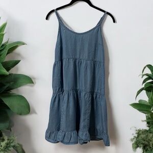 MOSSIMO SUPPLY CO. XS Blue Tiered Sleeveless Dress Lyocell Flowy Lightweight XS